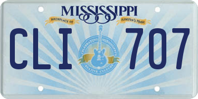 MS license plate CLI707