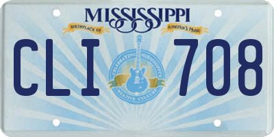 MS license plate CLI708