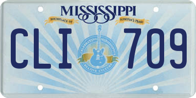 MS license plate CLI709