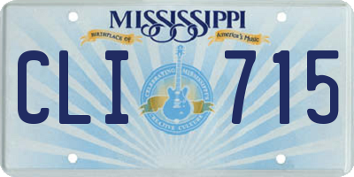MS license plate CLI715