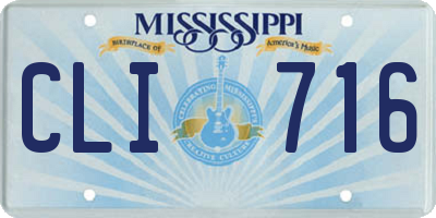 MS license plate CLI716