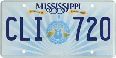 MS license plate CLI720