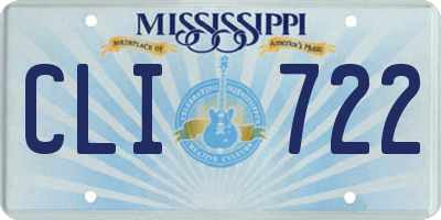 MS license plate CLI722