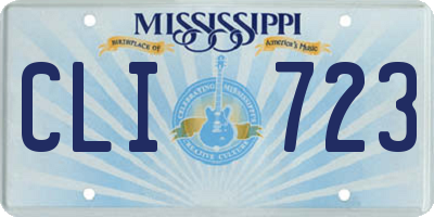 MS license plate CLI723