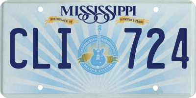 MS license plate CLI724