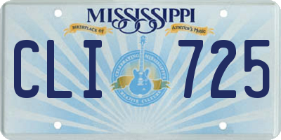 MS license plate CLI725