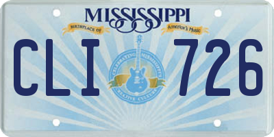 MS license plate CLI726