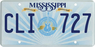 MS license plate CLI727