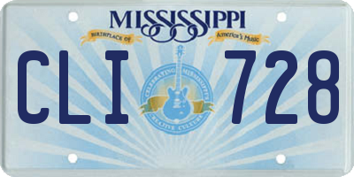 MS license plate CLI728