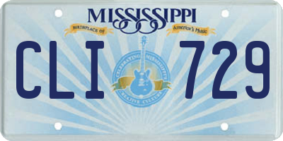MS license plate CLI729