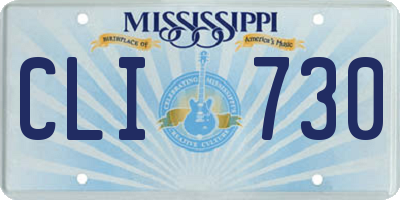 MS license plate CLI730