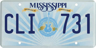 MS license plate CLI731