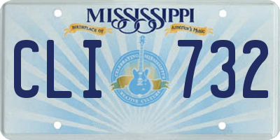 MS license plate CLI732