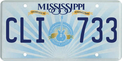 MS license plate CLI733