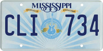 MS license plate CLI734