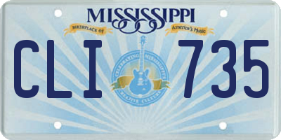 MS license plate CLI735