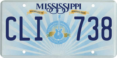 MS license plate CLI738
