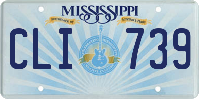 MS license plate CLI739