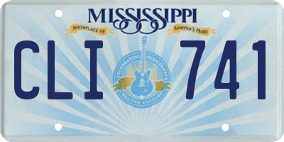 MS license plate CLI741