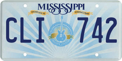 MS license plate CLI742