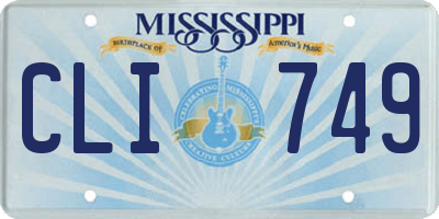 MS license plate CLI749