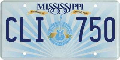 MS license plate CLI750