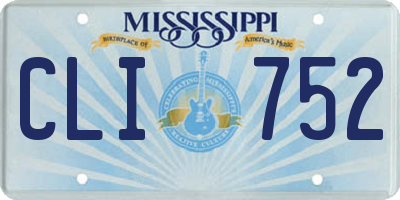 MS license plate CLI752