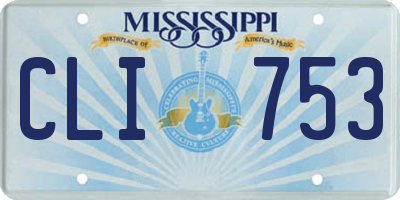 MS license plate CLI753