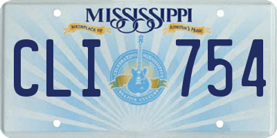 MS license plate CLI754