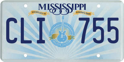 MS license plate CLI755