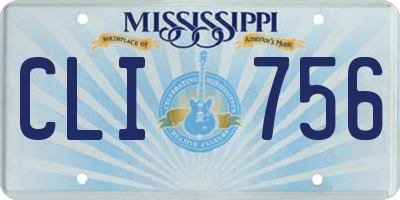 MS license plate CLI756