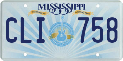 MS license plate CLI758