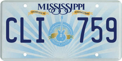 MS license plate CLI759