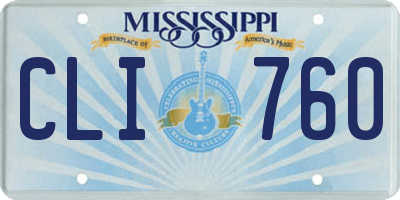 MS license plate CLI760