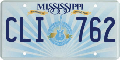 MS license plate CLI762