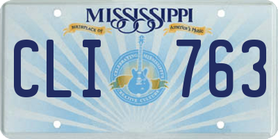 MS license plate CLI763
