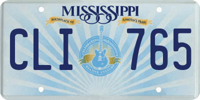 MS license plate CLI765