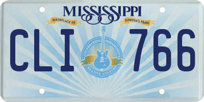 MS license plate CLI766