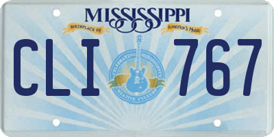 MS license plate CLI767
