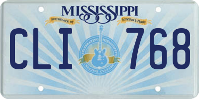 MS license plate CLI768