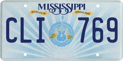 MS license plate CLI769