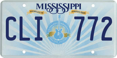 MS license plate CLI772