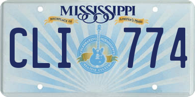 MS license plate CLI774