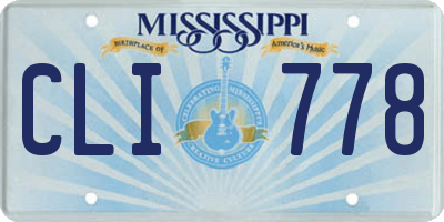 MS license plate CLI778