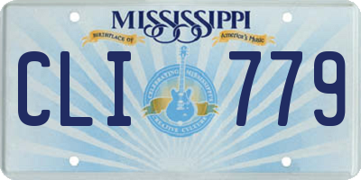 MS license plate CLI779
