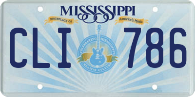 MS license plate CLI786