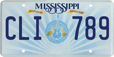 MS license plate CLI789