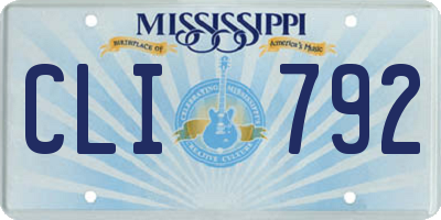 MS license plate CLI792