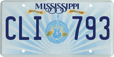 MS license plate CLI793