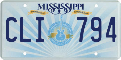 MS license plate CLI794